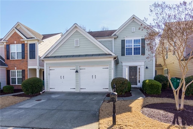 view of front of house featuring a garage