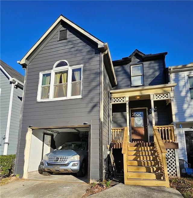 view of front of home featuring a garage