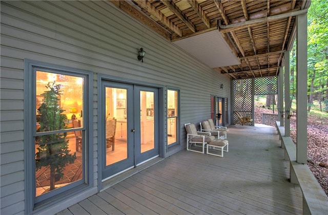 deck with french doors
