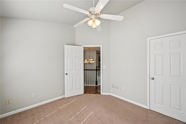 2726 Pierce Brennen Ct, Lawrenceville, GA 30043 - unfurnished bedroom featuring visible vents, baseboards, ceiling fan, and carpet flooring