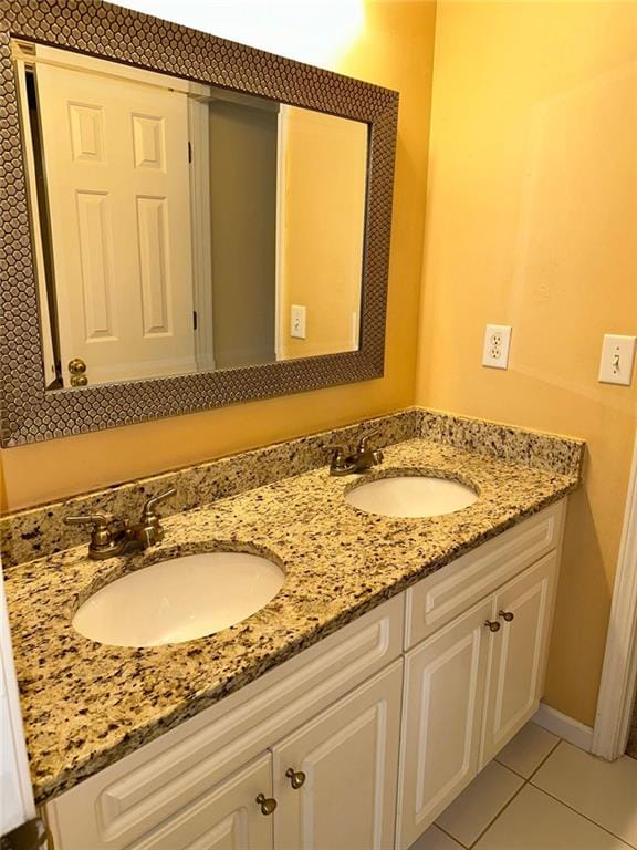 3381 Walkers Ridge Rd, Dacula, GA 30019 - bathroom featuring double vanity and tile patterned floors