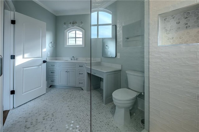 full bathroom featuring vanity and toilet
