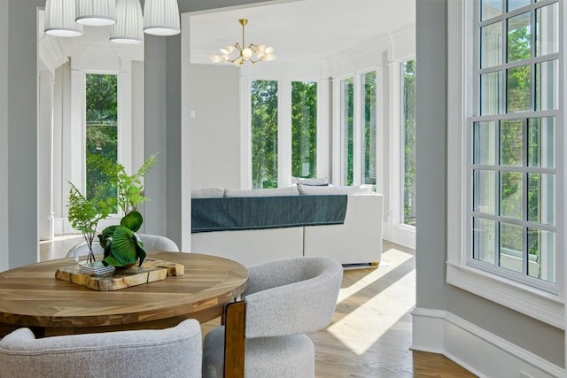 6756 Hedge Row Ln, Gainesville, GA 30506 - sunroom / solarium with a chandelier