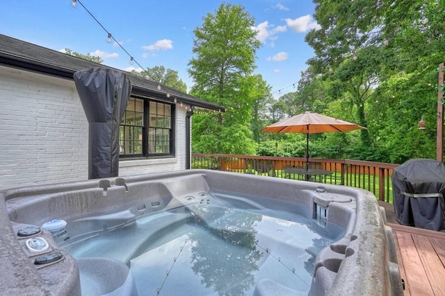 3734 Powers Ferry Rd NW, Atlanta, GA 30342 - wooden terrace with a hot tub and area for grilling
