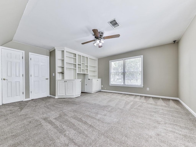 4601 Ethel Springs Trl SW, Mableton, GA 30126 - unfurnished living room with ceiling fan, light colored carpet, and baseboards