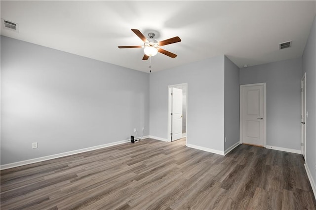 526 Wilbanks Rd, Alto, GA 30510 - spare room with ceiling fan, baseboards, wood finished floors, and visible vents