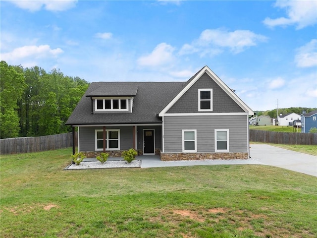 526 Wilbanks Rd, Alto, GA 30510 - craftsman house with fence, stone siding, covered porch, and a front yard