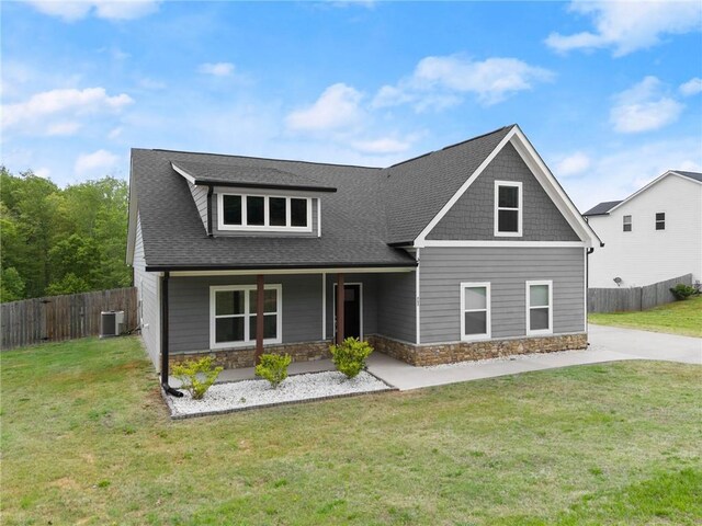 526 Wilbanks Rd, Alto, GA 30510 - craftsman inspired home featuring stone siding, a front lawn, and fence