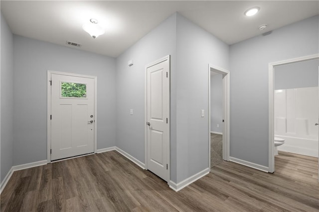 526 Wilbanks Rd, Alto, GA 30510 - entrance foyer featuring baseboards, wood finished floors, and visible vents