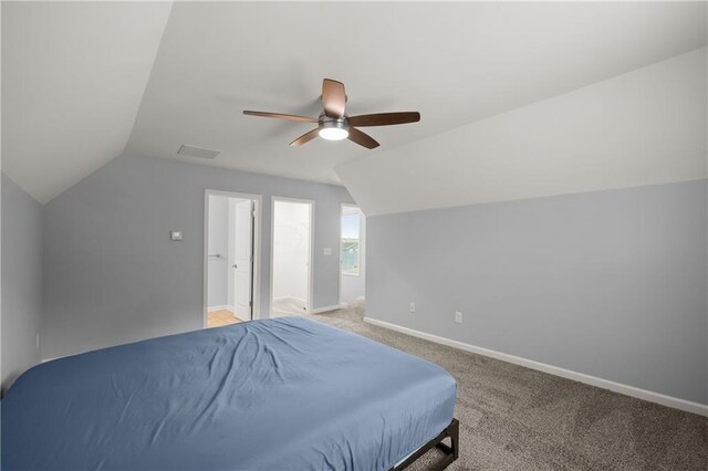 526 Wilbanks Rd, Alto, GA 30510 - bedroom with light carpet, vaulted ceiling, visible vents, and baseboards