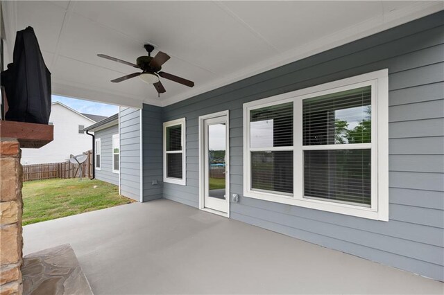 526 Wilbanks Rd, Alto, GA 30510 - view of patio / terrace with fence and a ceiling fan