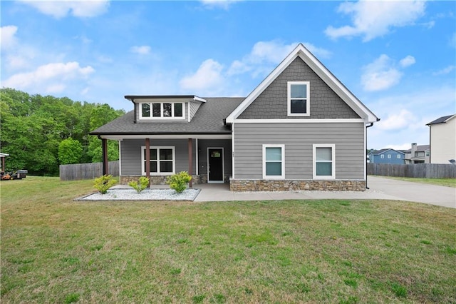 526 Wilbanks Rd, Alto, GA 30510 - craftsman inspired home with fence, stone siding, a porch, and a front yard