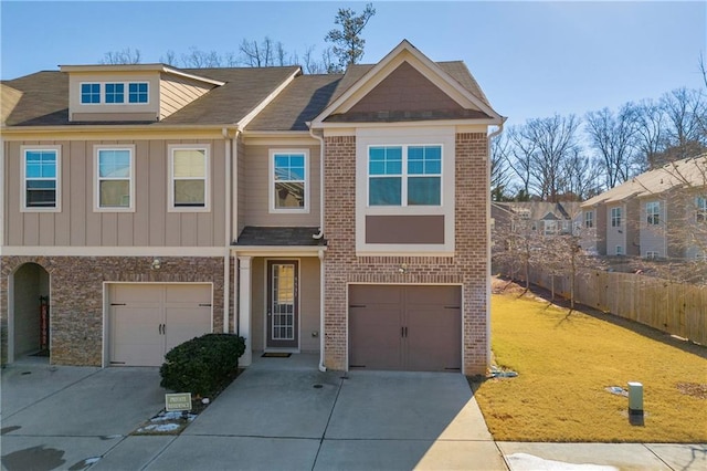 view of front of home with a garage