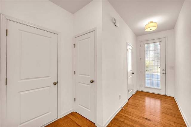 foyer featuring light wood-type flooring