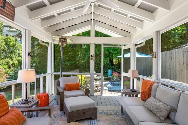 522 Trabert Ave NW, Atlanta, GA 30309 - sunroom with outdoor lounge area and vaulted ceiling