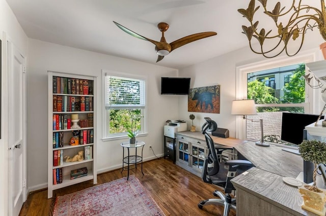 522 Trabert Ave NW, Atlanta, GA 30309 - office space with ceiling fan and wood finished floors