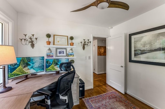 522 Trabert Ave NW, Atlanta, GA 30309 - office with ceiling fan and wood finished floors