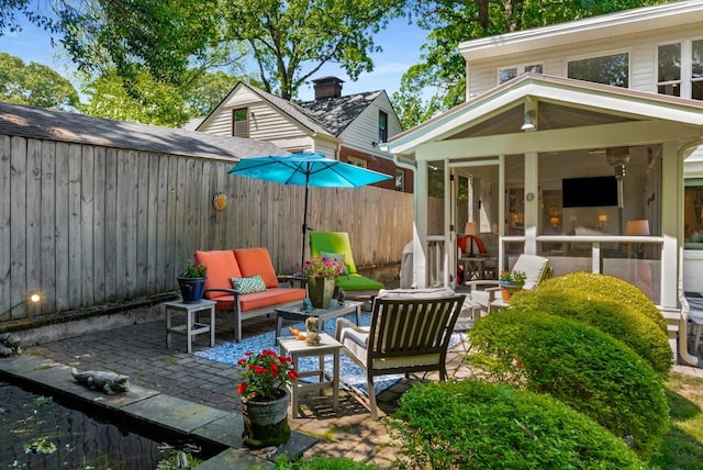 522 Trabert Ave NW, Atlanta, GA 30309 - view of patio / terrace featuring an outdoor hangout area