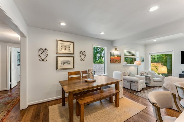 522 Trabert Ave NW, Atlanta, GA 30309 - dining area featuring wood finished floors and recessed lighting