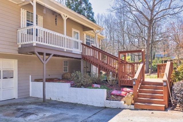 view of home's exterior featuring stairway