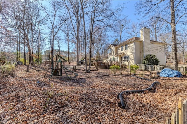 view of yard with a playground