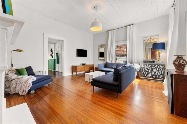 living area with wood finished floors