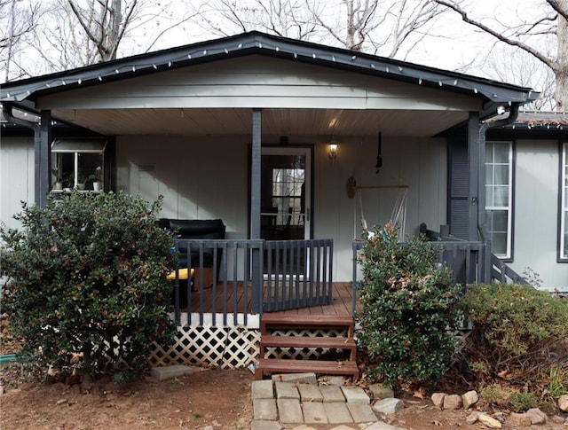 exterior space featuring a porch