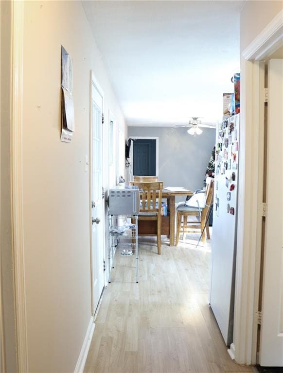 hall featuring light hardwood / wood-style flooring