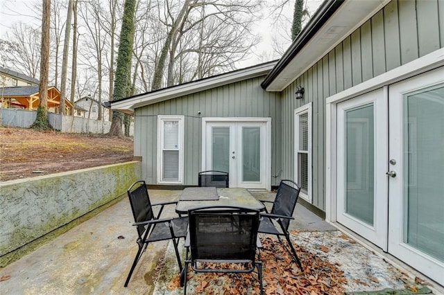 view of patio / terrace featuring french doors