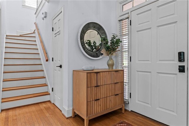 entryway featuring light hardwood / wood-style floors