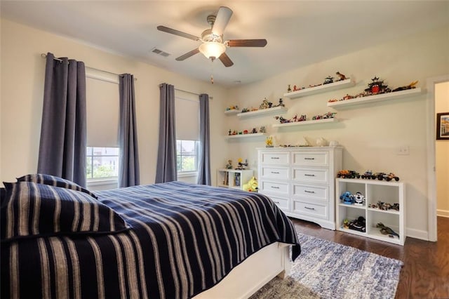 4895 Sterling Close, Buford, GA 30518 - bedroom featuring dark wood-style flooring and a ceiling fan