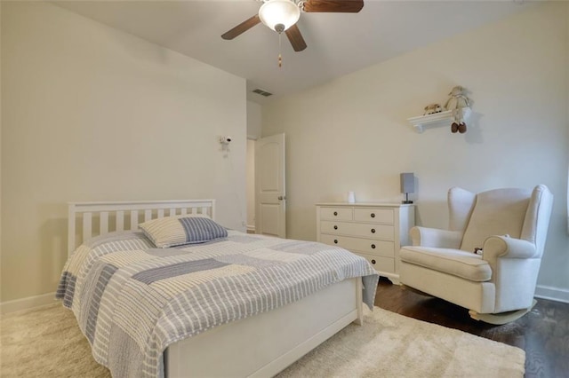 4895 Sterling Close, Buford, GA 30518 - bedroom featuring a ceiling fan and wood finished floors