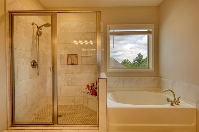 4895 Sterling Close, Buford, GA 30518 - bathroom featuring a garden tub and a shower stall