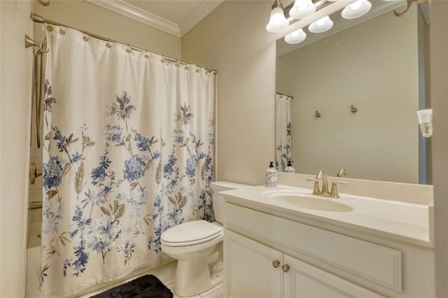 4895 Sterling Close, Buford, GA 30518 - bathroom with crown molding, vanity, shower / bath combination with curtain, and tile patterned flooring