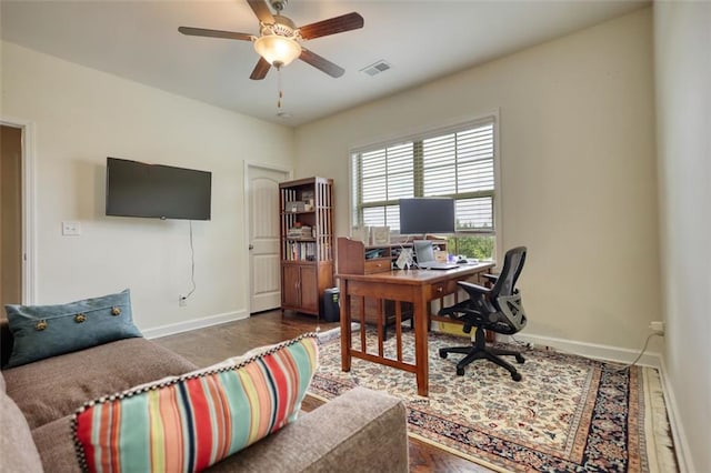 4895 Sterling Close, Buford, GA 30518 - home office with baseboards and ceiling fan