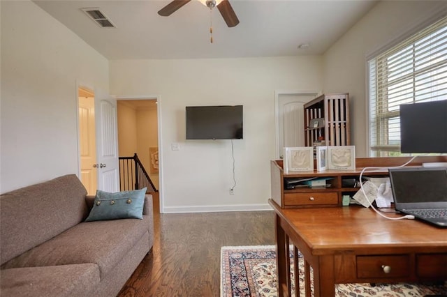 4895 Sterling Close, Buford, GA 30518 - office featuring wood finished floors and a ceiling fan