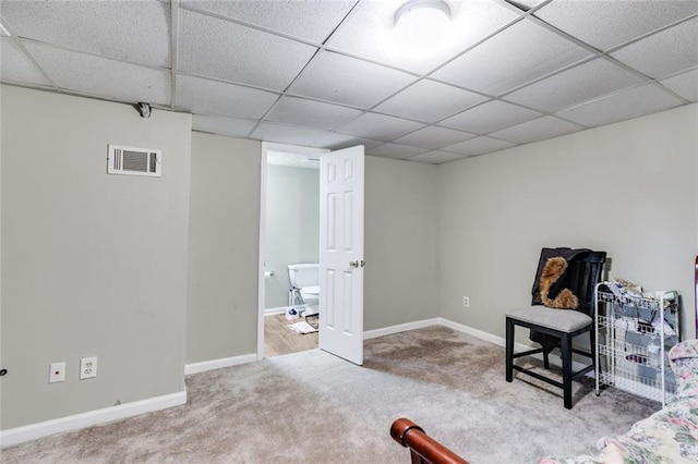 674 Fairview Dr, Dallas, GA 30157 - sitting room with carpet, a paneled ceiling, and baseboards