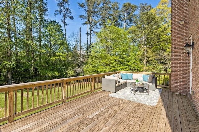 deck with an outdoor living space