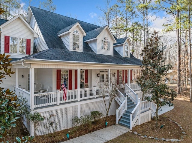 view of front of property with a porch