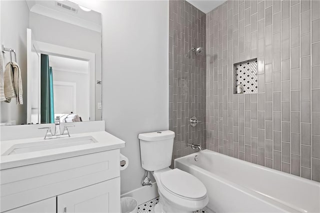 313 Sisson Ave NE, Atlanta, GA 30317 - bathroom with vanity, toilet, and shower / bathtub combination
