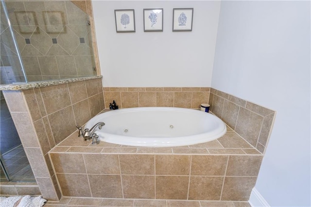 359 Alderwood Ln, Atlanta, GA 30328 - full bathroom featuring a tile shower and a whirlpool tub
