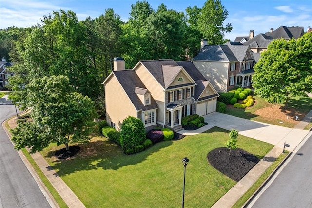 bird's eye view with a residential view