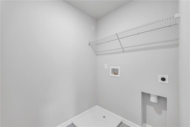 washroom with electric dryer hookup and washer hookup