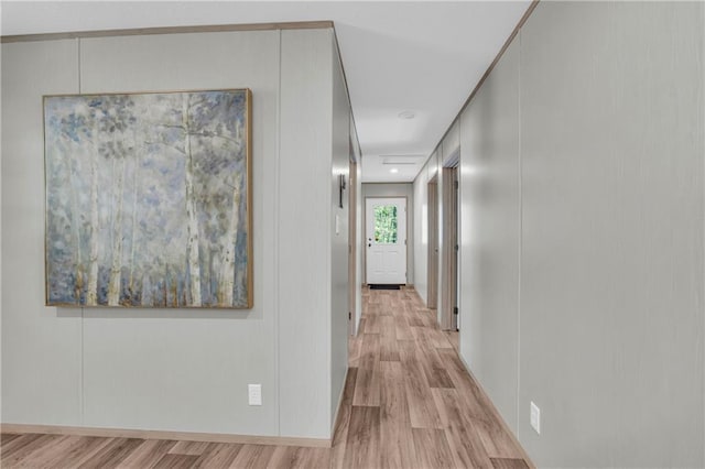 551 Fern Valley Trl NE, Clarkesville, GA 30523 - corridor with light wood-style floors and a decorative wall