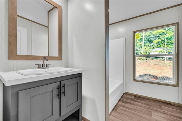 551 Fern Valley Trl NE, Clarkesville, GA 30523 - full bathroom featuring vanity, wood finished floors, and a bathtub