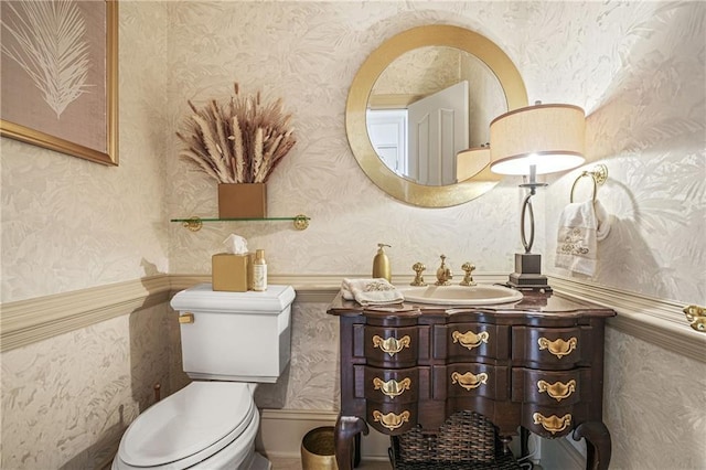 1500 Historic Vw, Stone Mountain, GA 30087 - bathroom featuring wallpapered walls and vanity
