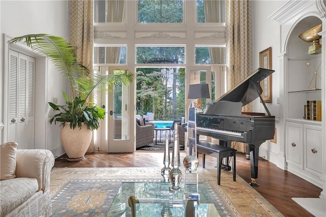 1500 Historic Vw, Stone Mountain, GA 30087 - living area featuring wood finished floors and a towering ceiling