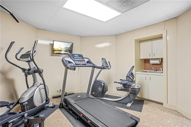 1500 Historic Vw, Stone Mountain, GA 30087 - workout area with a paneled ceiling and a sink