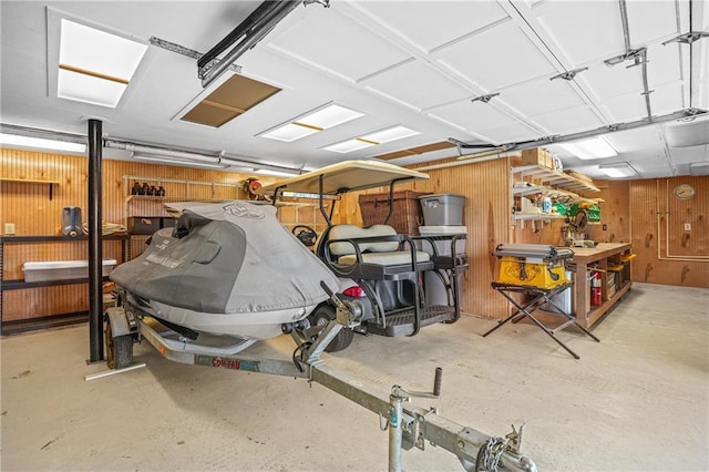 1500 Historic Vw, Stone Mountain, GA 30087 - garage featuring a workshop area and wooden walls