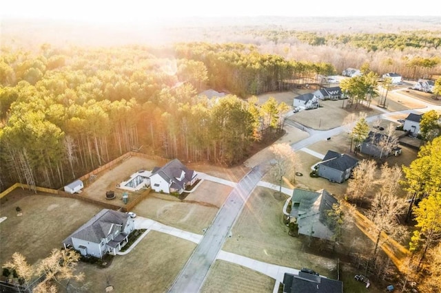 drone / aerial view with a forest view